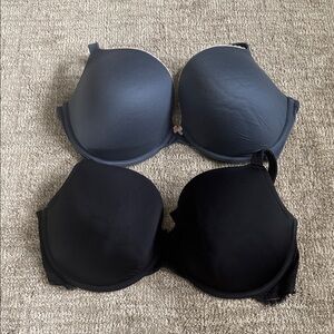 (2) Torrid size 40DDD (40F) bras black and steely blue gray